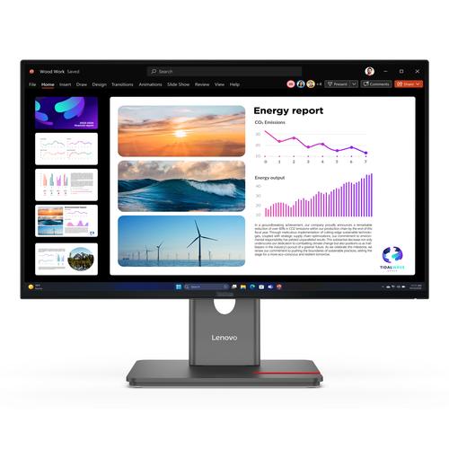 Lenovo ThinkVision P24Q-40 - LED-skærm - 24" (23.8" til at se) - 2560 x 1440 QHD @ 120 Hz - IPS - 300 cd/m² - 1500:1 - DisplayHDR 10 - 4 ms - HDMI, DisplayPort - ravnsort