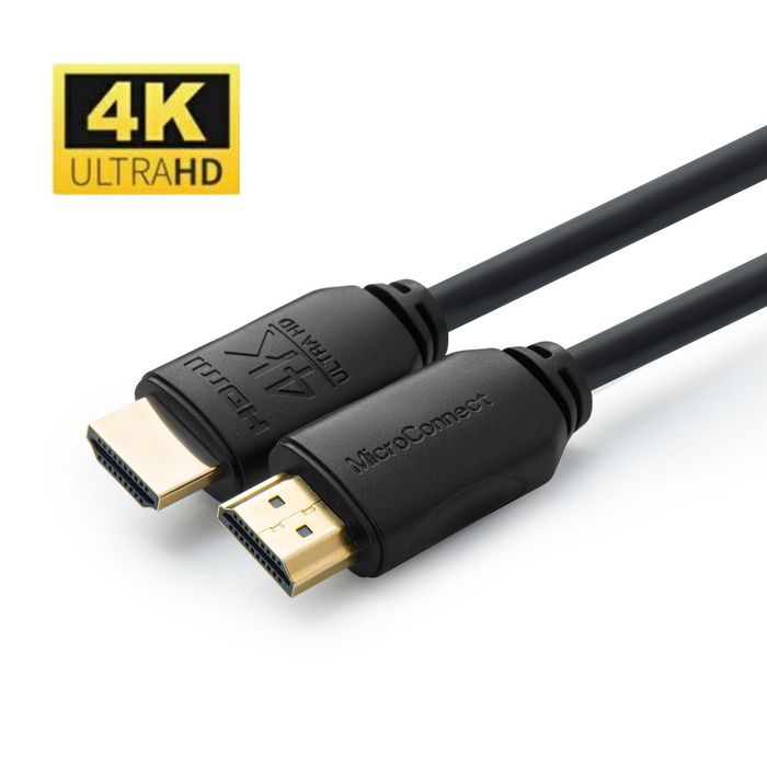 MicroConnect 4K HDMI cable 4m, Supports 2.0 4K@60Hz, 4K@60Hz  Gold Plated connectors, Copper