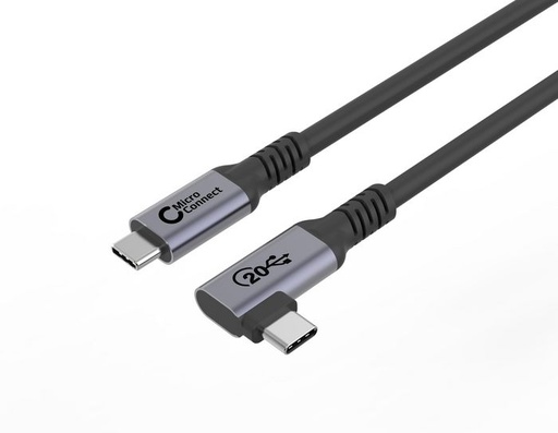 [W128558040] MicroConnect USB-C cable 2m, 100W, 20Gbps, USB 3.2 Gen 2x2, Angled