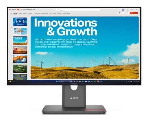 [64B1GAR1EU] Lenovo ThinkVision P24QD-40 - LED-skærm - 24" (23.8" til at se) - 2560 x 1440 QHD @ 120 Hz - IPS - 300 cd/m² - 1500:1 - DisplayHDR 10 - 4 ms - HDMI, DisplayPort, USB-C - formørkelsessort