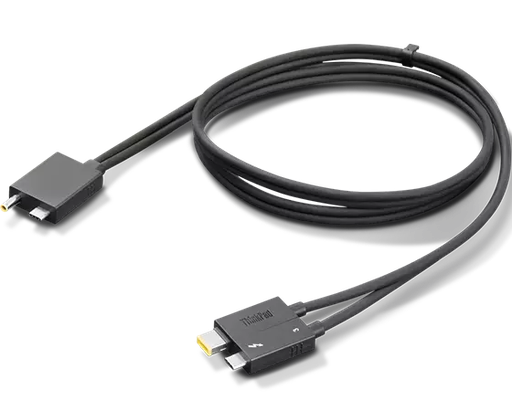 [4X91K16970] Lenovo Split Cable - Thunderbolt kabel - USB-C/strøm DC jackstik til 24 pin USB-C, Slim Tip - Thunderbolt 4 - 70 cm - sort - for ThinkCentre M75t Gen 2 11W5